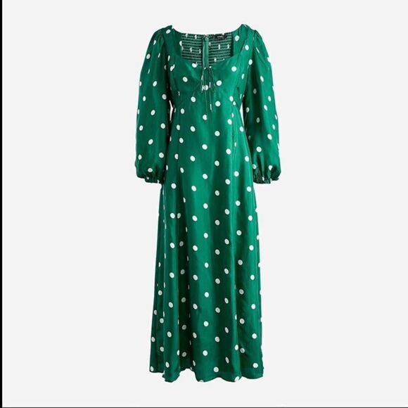 J Crew Sweetheart Long Sleeve Midi Dress in Polka Dot NWT - Picture 13 of 13
